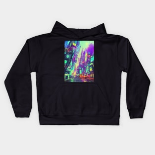 Japan Neon City Lights Kids Hoodie